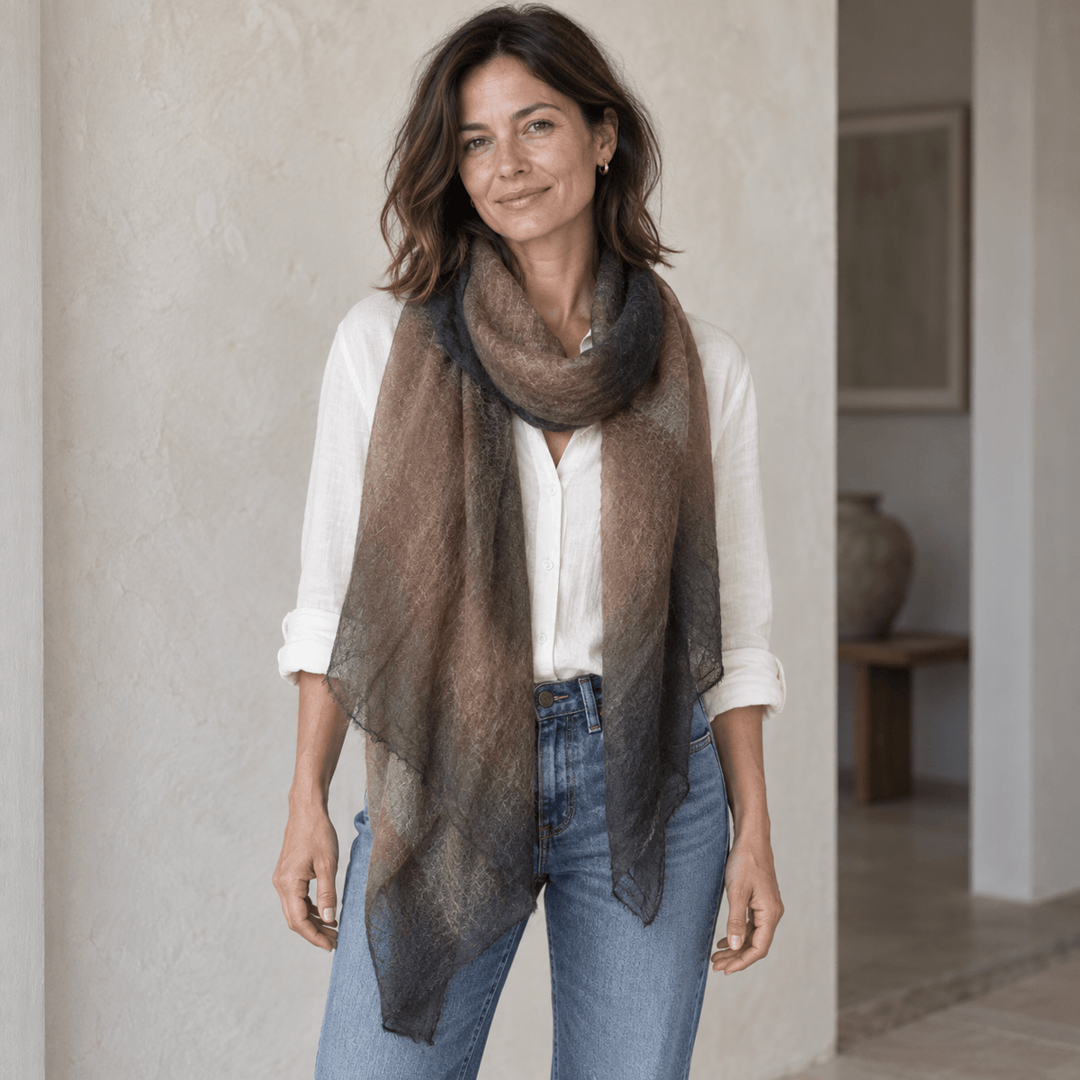 One Cashmere Scarf, Three Effortless Ways to Wear It