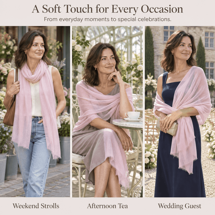 Soft Blossom 100% Ultra-Fine Cashmere Scarf Shawl – Lightweight Oversized Wrap for Year-Round Wear | Avelorie