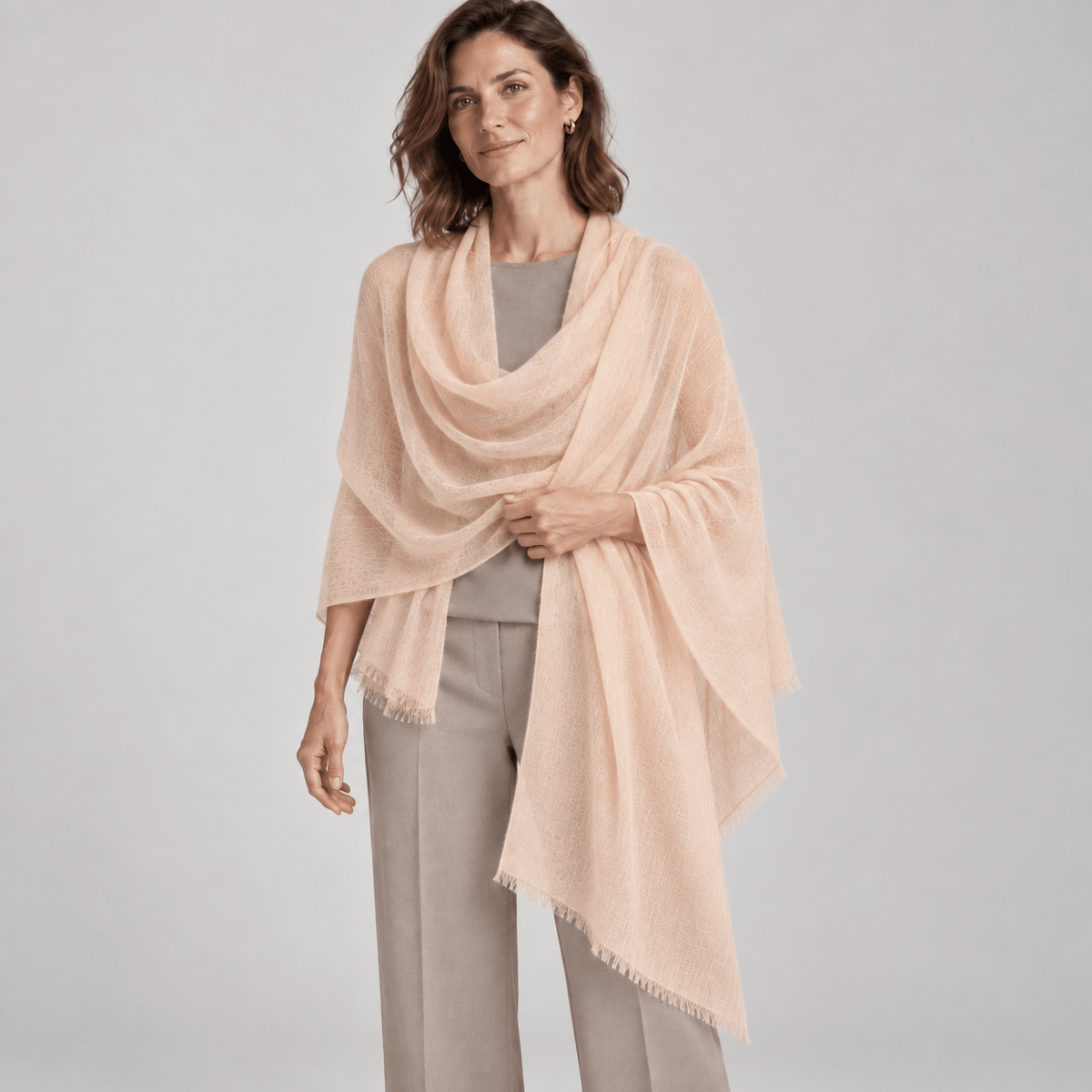 Warm Sand 100% Ultra-Fine Cashmere Scarf Shawl – Lightweight Oversized Wrap for Year-Round Wear | Avelorie